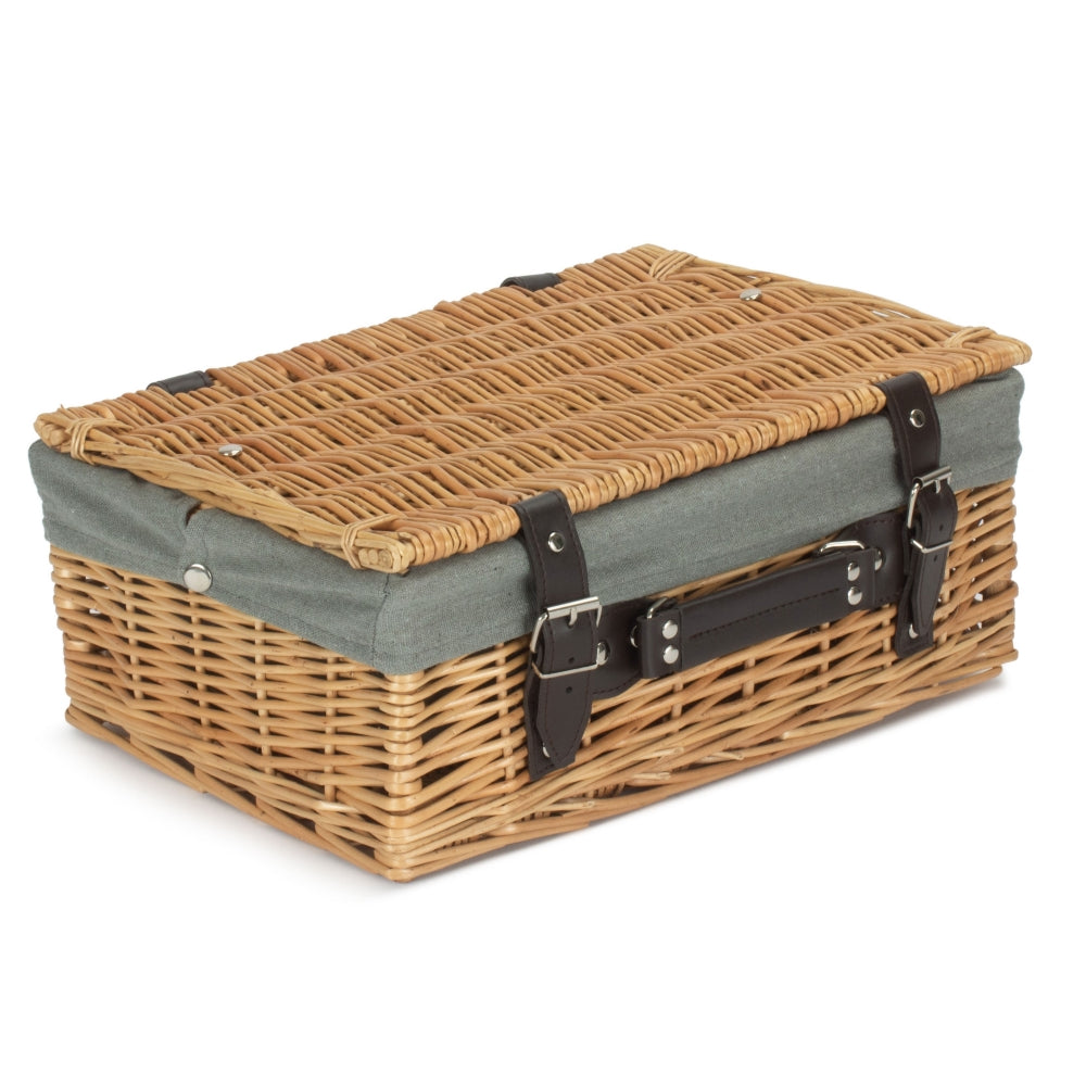 36cm Buff Willow Wicker Picnic Basket.