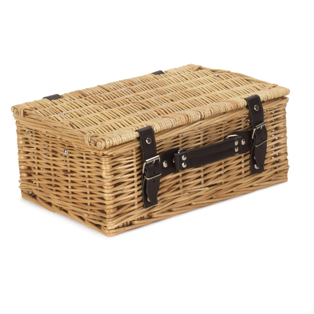 36cm Buff Willow Wicker Picnic Basket.