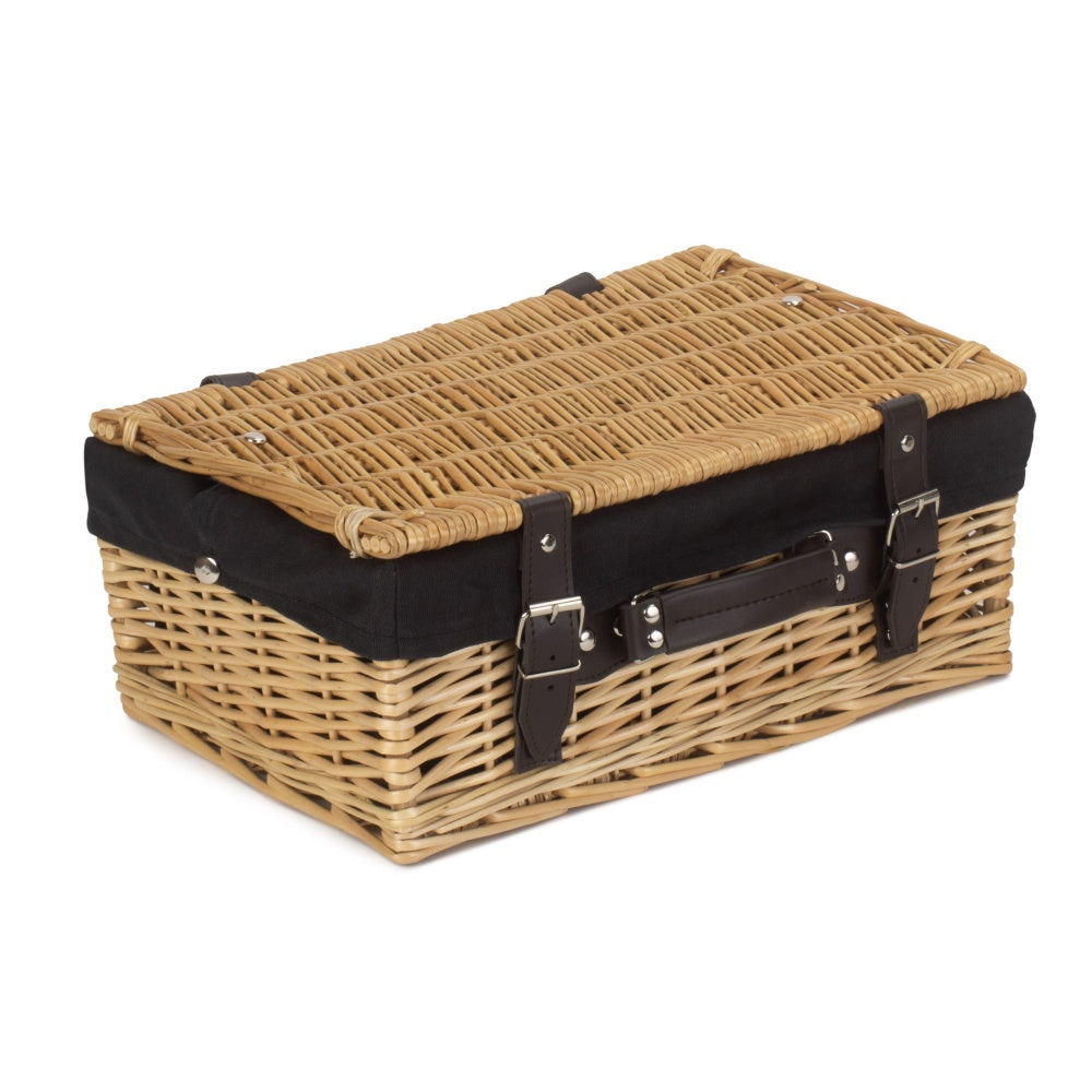 36cm Buff Willow Wicker Picnic Basket.