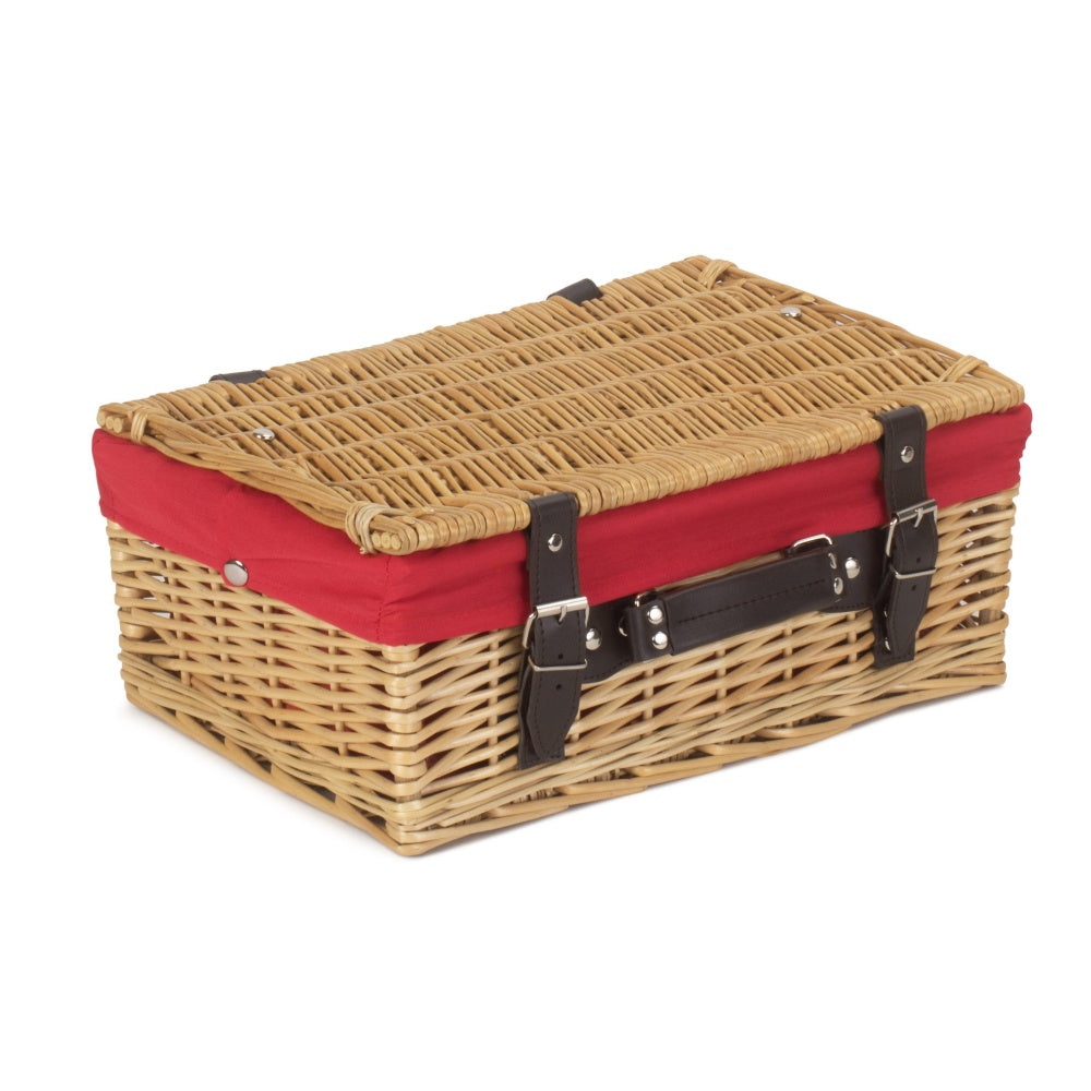 36cm Buff Willow Wicker Picnic Basket.