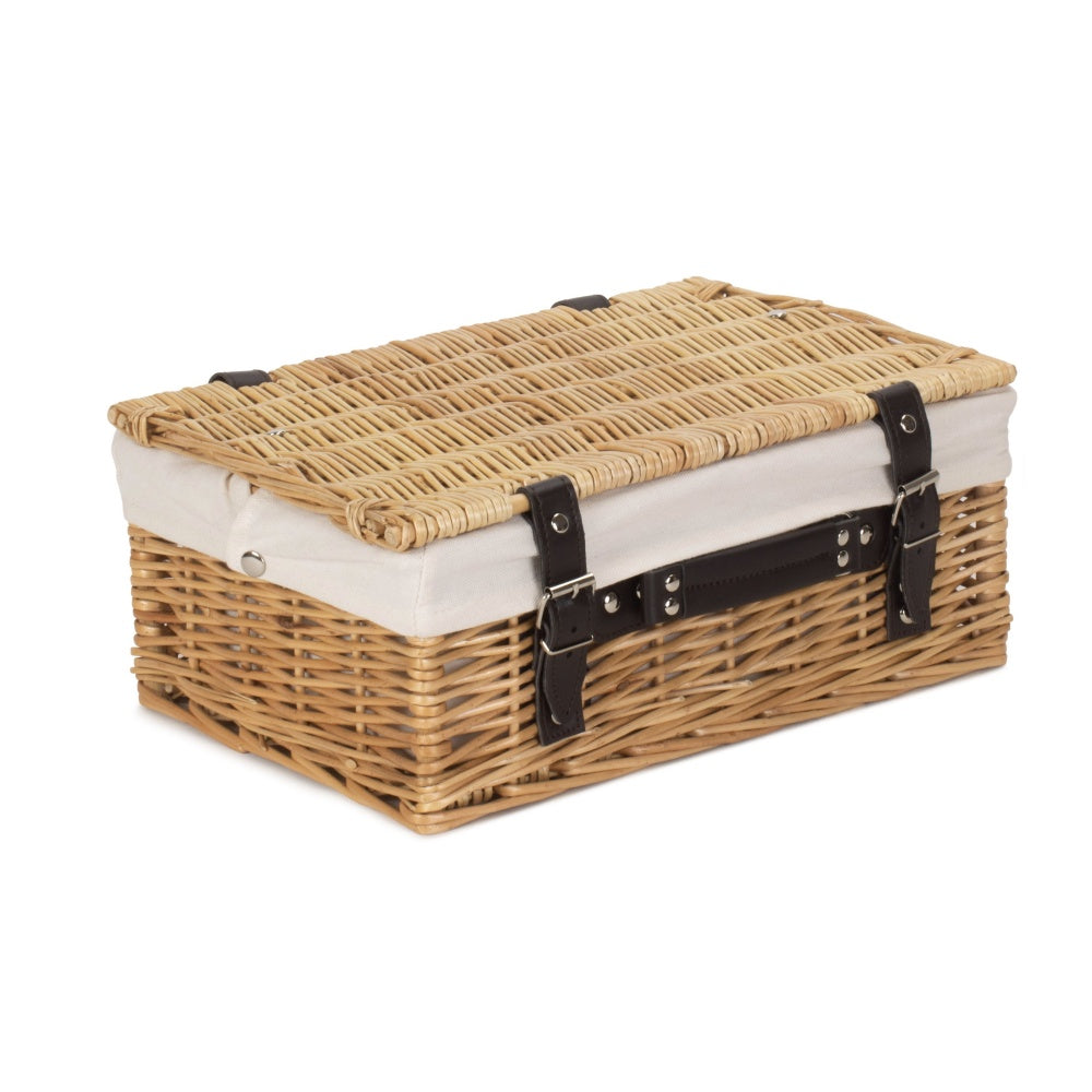 36cm Buff Willow Wicker Picnic Basket.